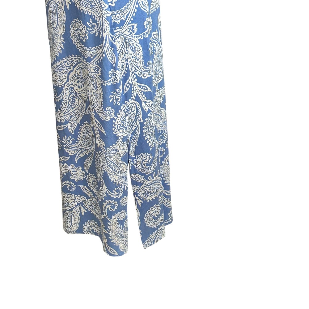 J.jill Wearever Maxi Tank Dress In Blue Jay Paisley Print XS $110 srp Side slit - Picture 5 of 10